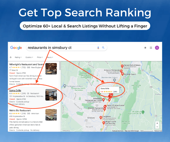 Top Search Ranks for Restaurants